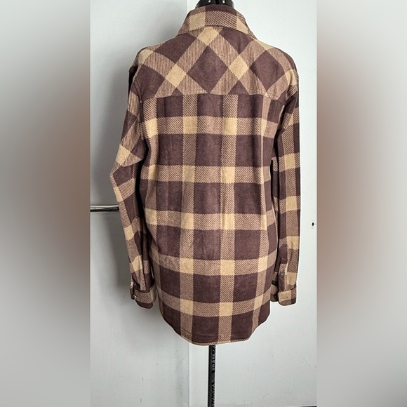 Brown and Tan Plaid Button-Up Shirt - Picture 3 of 7